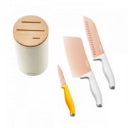 Набор ножей с подставкой Solista Solo Titanium-Plated Rose Gold Cutter (4pcs)