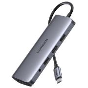 USB-концентратор Ugreen 10 в 1 (хаб), 3 x USB 3.0, HDMI, VGA, RJ45, SD/TF, Jack 3,5 mm, PD (80133)