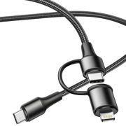 Кабель USB PD Type-C - Type-C, Lightning FINITY FX7 3A, тканевый, 1m